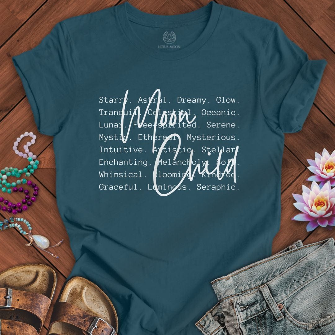 Moon Child Text Tee Deep Teal