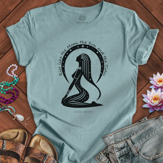 Moon Goddess Tee Heather Blue Lagoon