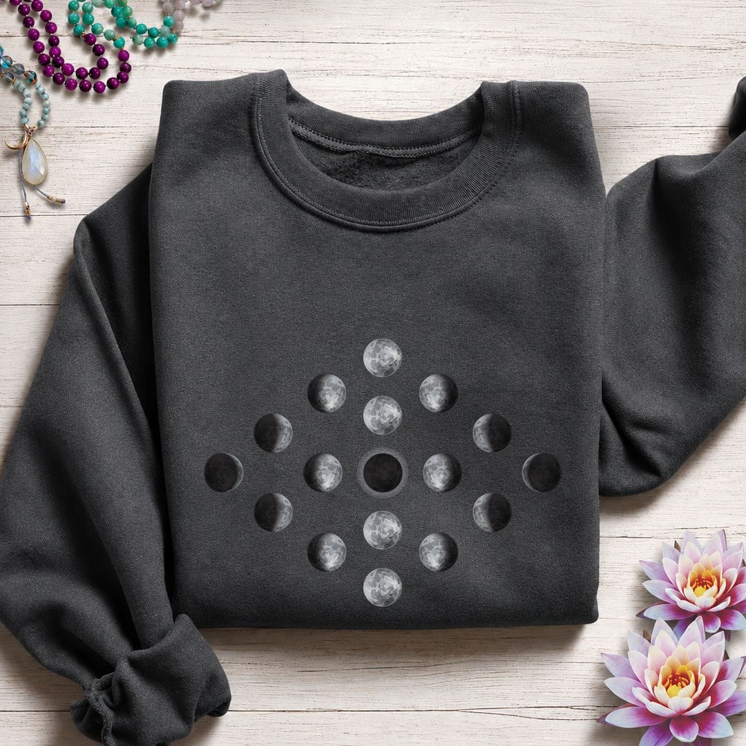 Moon Phase Diamond Sweatshirt Dark Heather