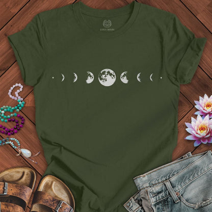 Moon Phases Tee Military Green