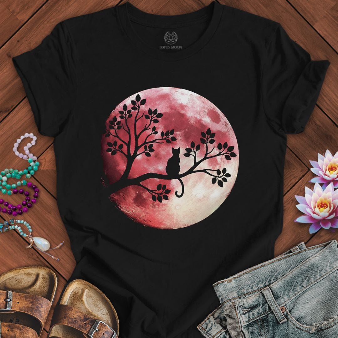 Moonlight Cat Tee Black Heather