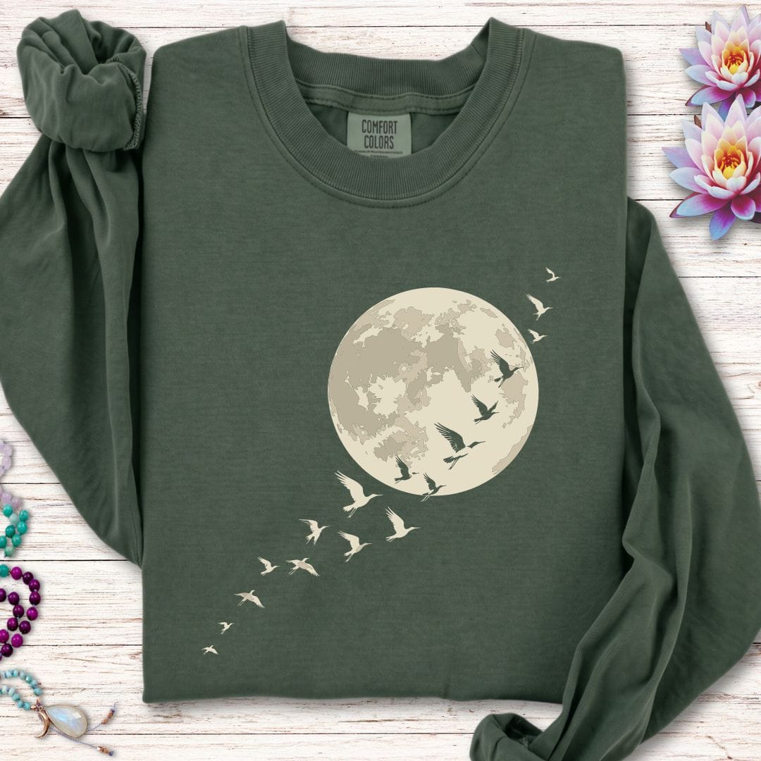 Printify Long-sleeve Moonlight Flight Long Sleeve Tee Hemp / S