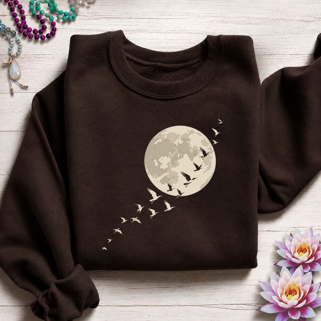 Printify Sweatshirt Moonlight Flight Sweatshirt Dark Chocolate / S
