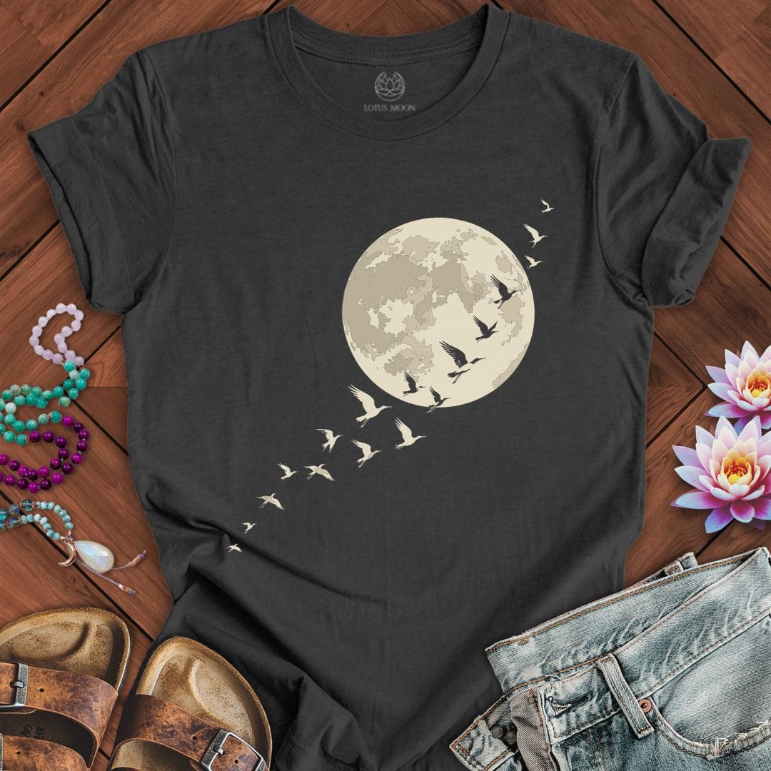 Printify T-Shirt Moonlight Flight Tee Dark Grey Heather / S