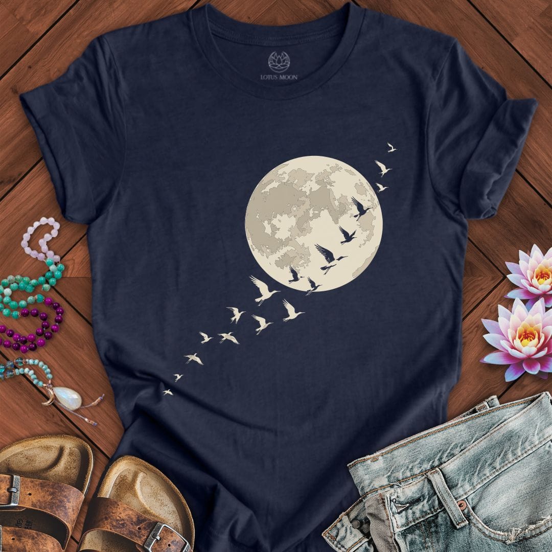Printify T-Shirt Moonlight Flight Tee Heather Midnight Navy / S