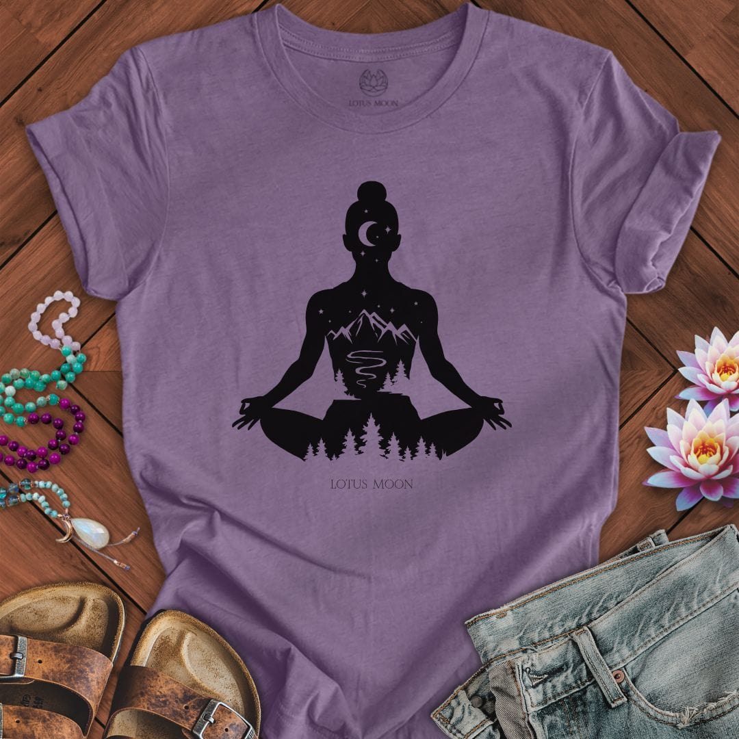 Mountain Meditation Tee Heather Purple