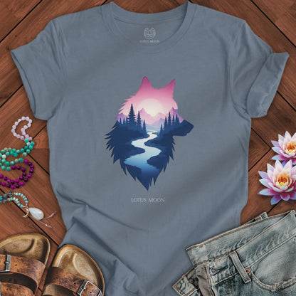 Mountain Wolf Tee Steel Blue