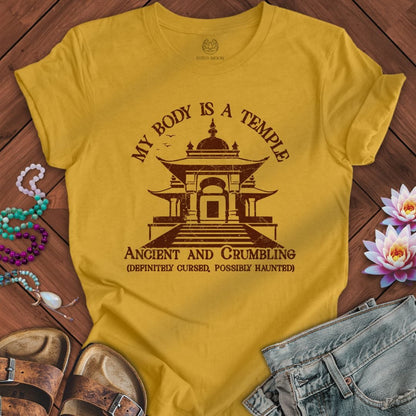 My Body The Temple Tee Heather Mustard