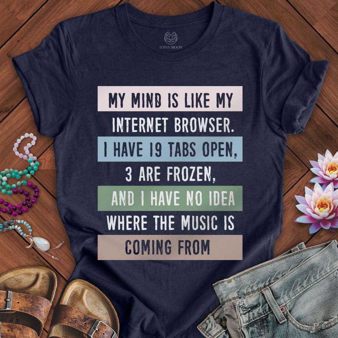 My Mind Tee Heather Midnight Navy