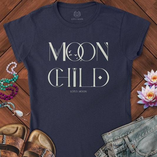 Mystic Moon Child Fitted Tee Navy