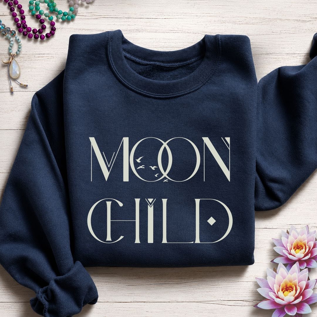 Printify Sweatshirt Mystic Moon Child Sweatshirt S / Navy