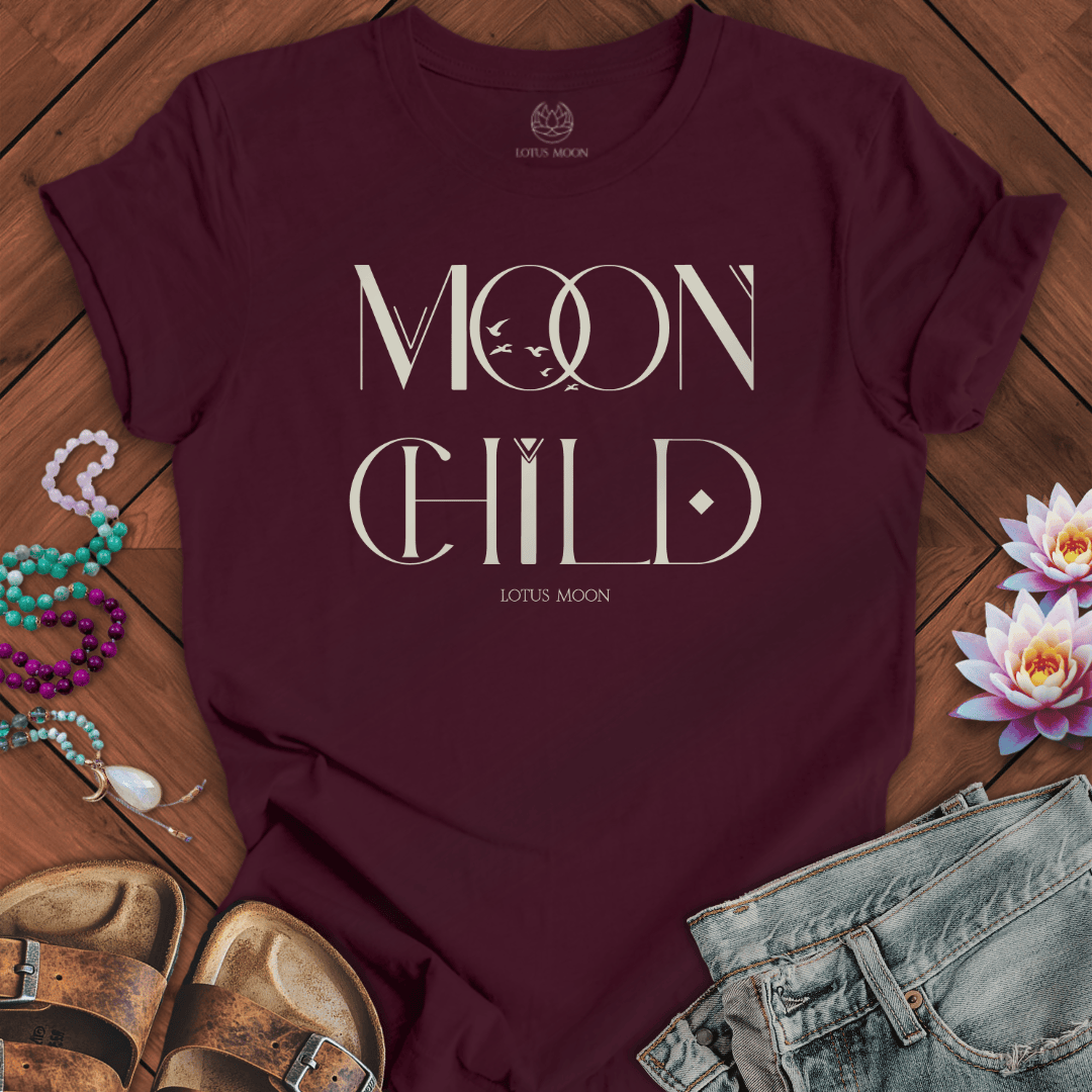 Mystic Moon Child Tee Maroon