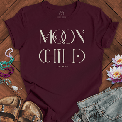 Mystic Moon Child Tee Maroon