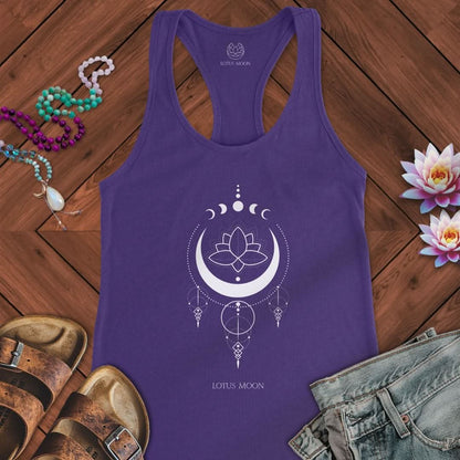 Mystical Lotus Moon Tank Solid Purple Rush