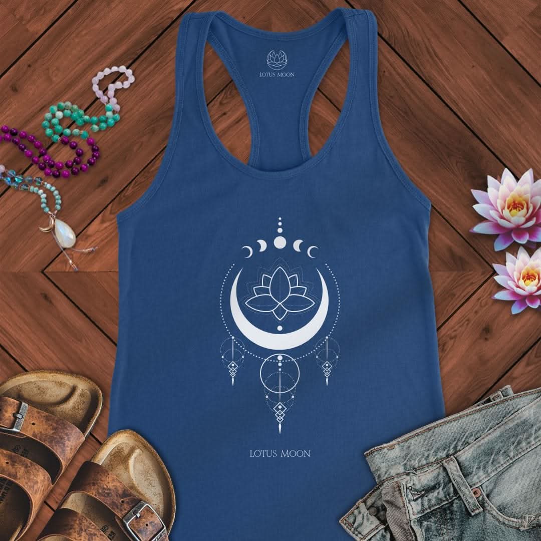 Mystical Lotus Moon Tank Solid Royal
