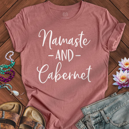 Namaste And Cabernet Tee Heather Mauve
