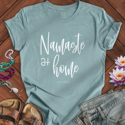 Namaste at Home Tee Heather Blue Lagoon