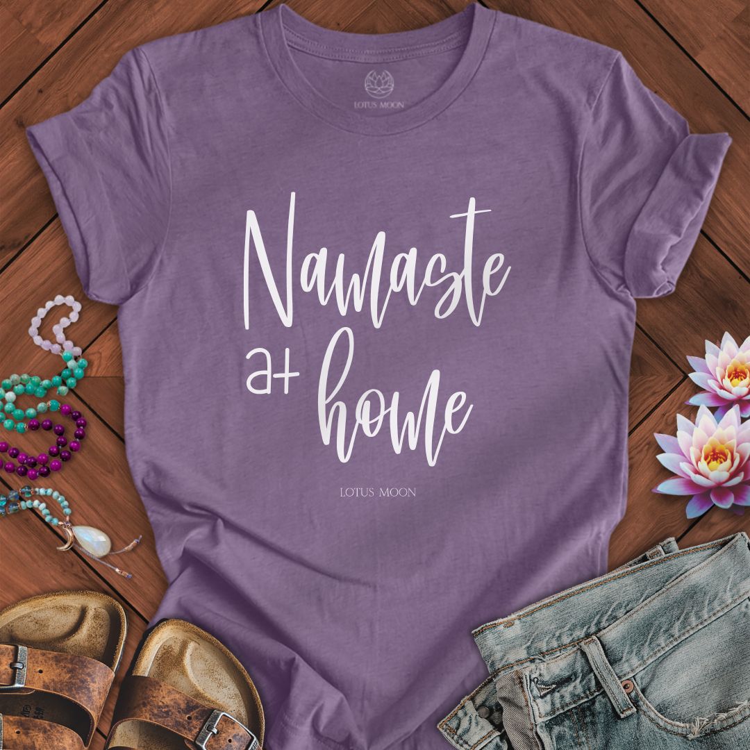 Namaste at Home Tee Heather Purple