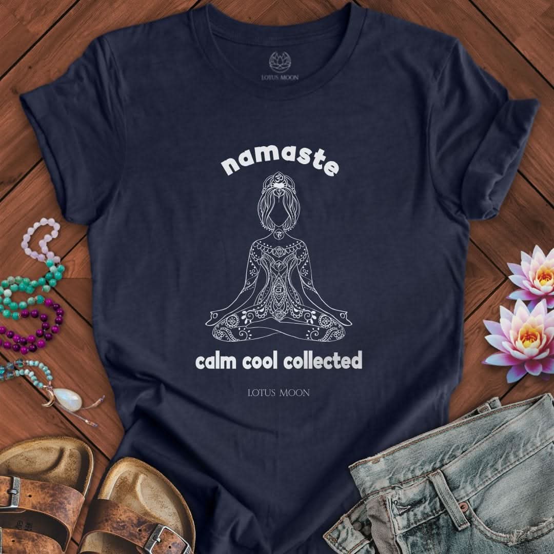 Namaste Calm Tee Heather Midnight Navy