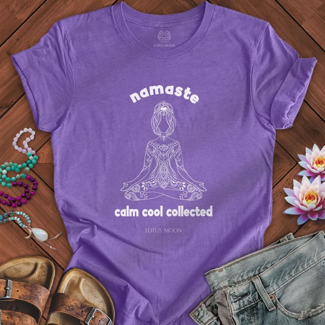 Namaste Calm Tee Heather Team Purple
