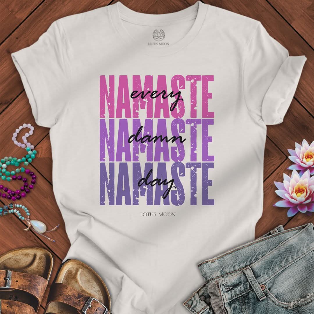 Namaste Every Damn Day Tee Vintage White