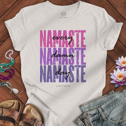 Namaste Every Damn Day Tee Vintage White