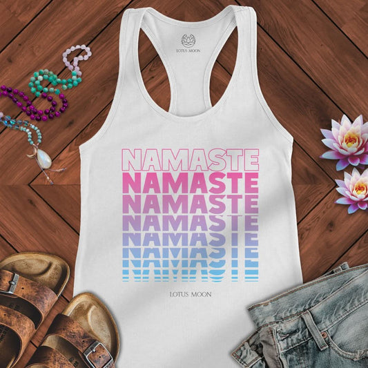 Namaste Fade Tank Solid White