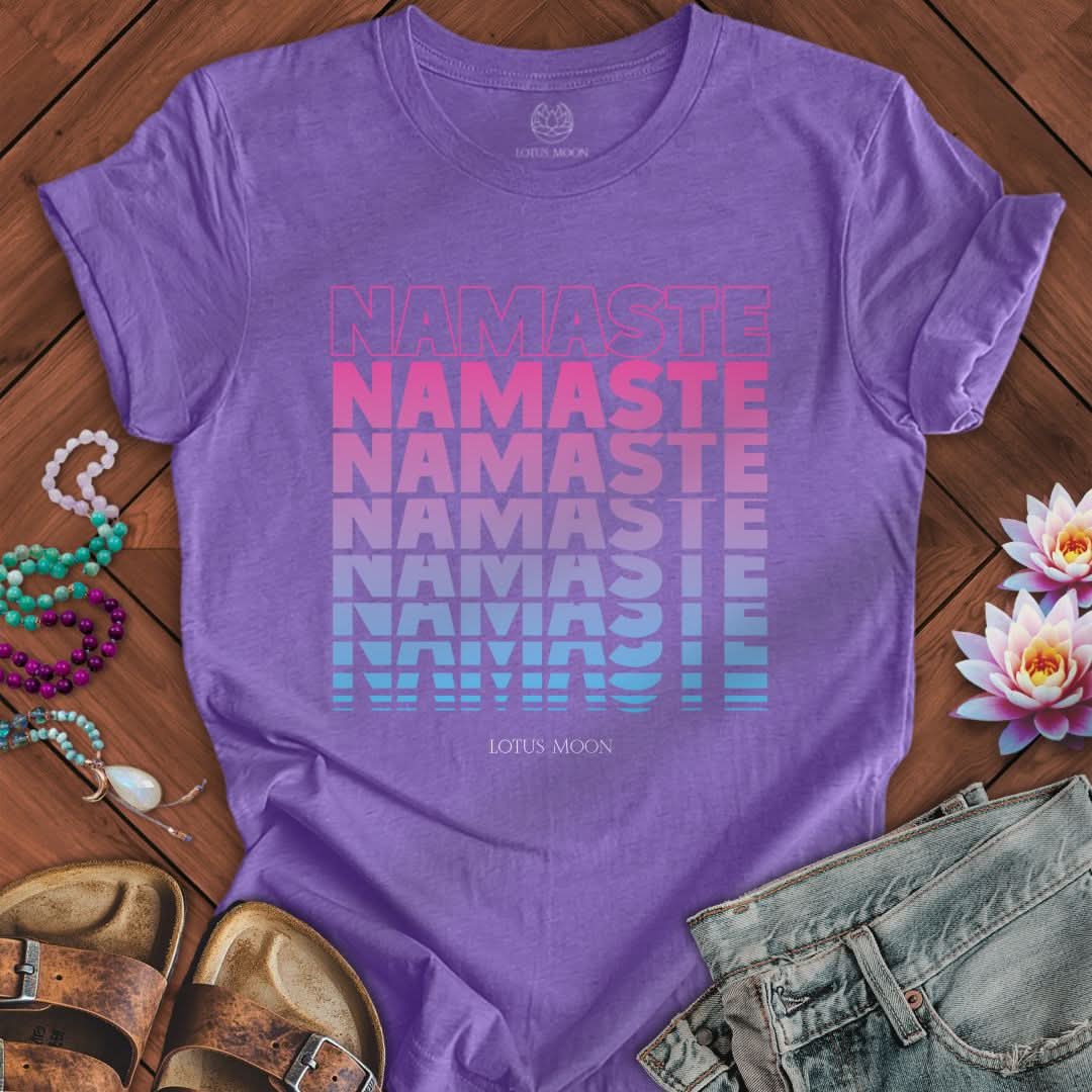 Namaste Fade Tee Heather Team Purple