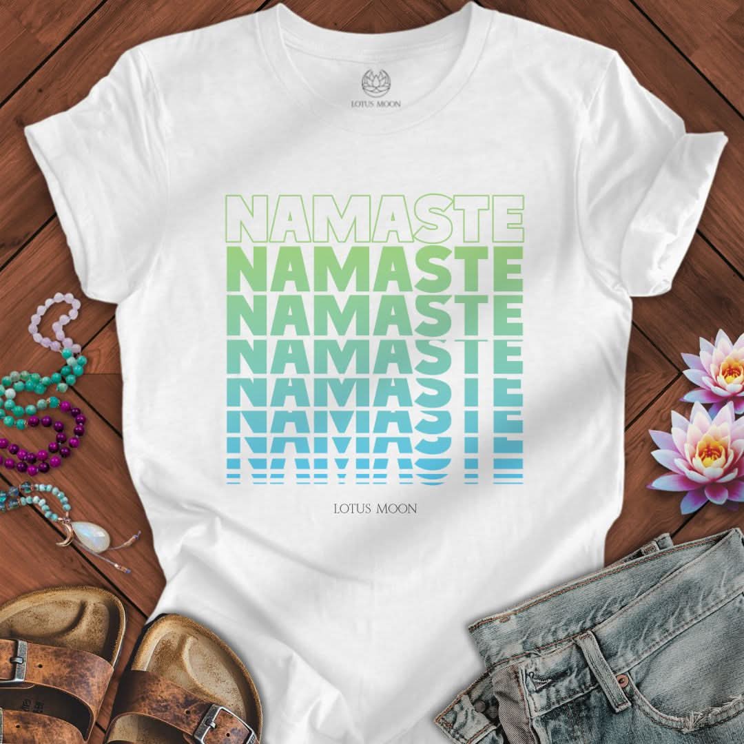 Namaste Fade Tee Solid White Blend
