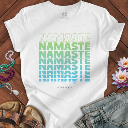 Namaste Fade Tee Solid White Blend