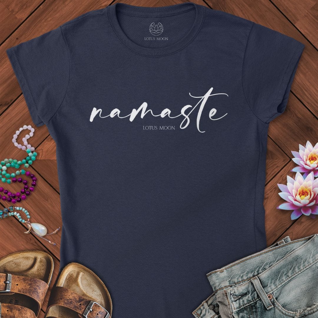 Namaste Fitted Tee Navy