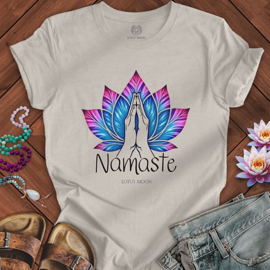 Namaste Hands Tee Heather Dust