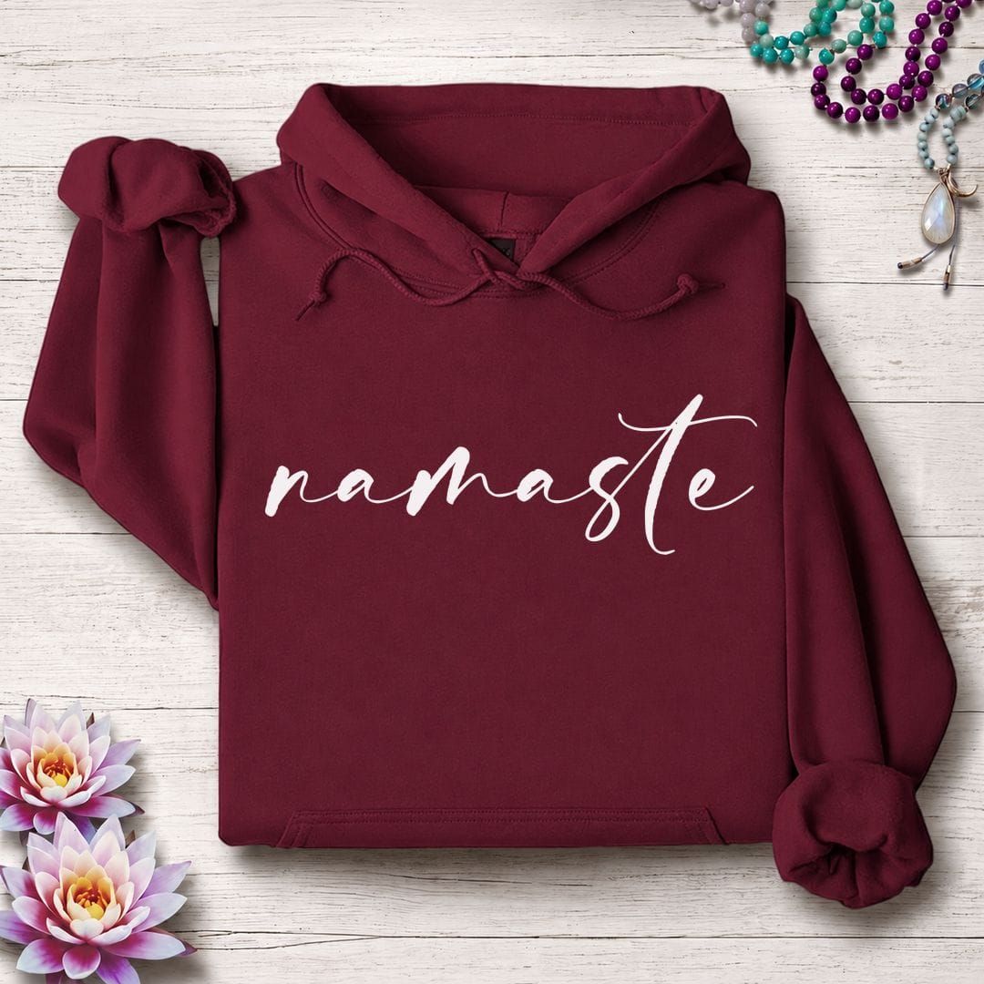 Printify Hoodie Namaste Hoodie Maroon / S
