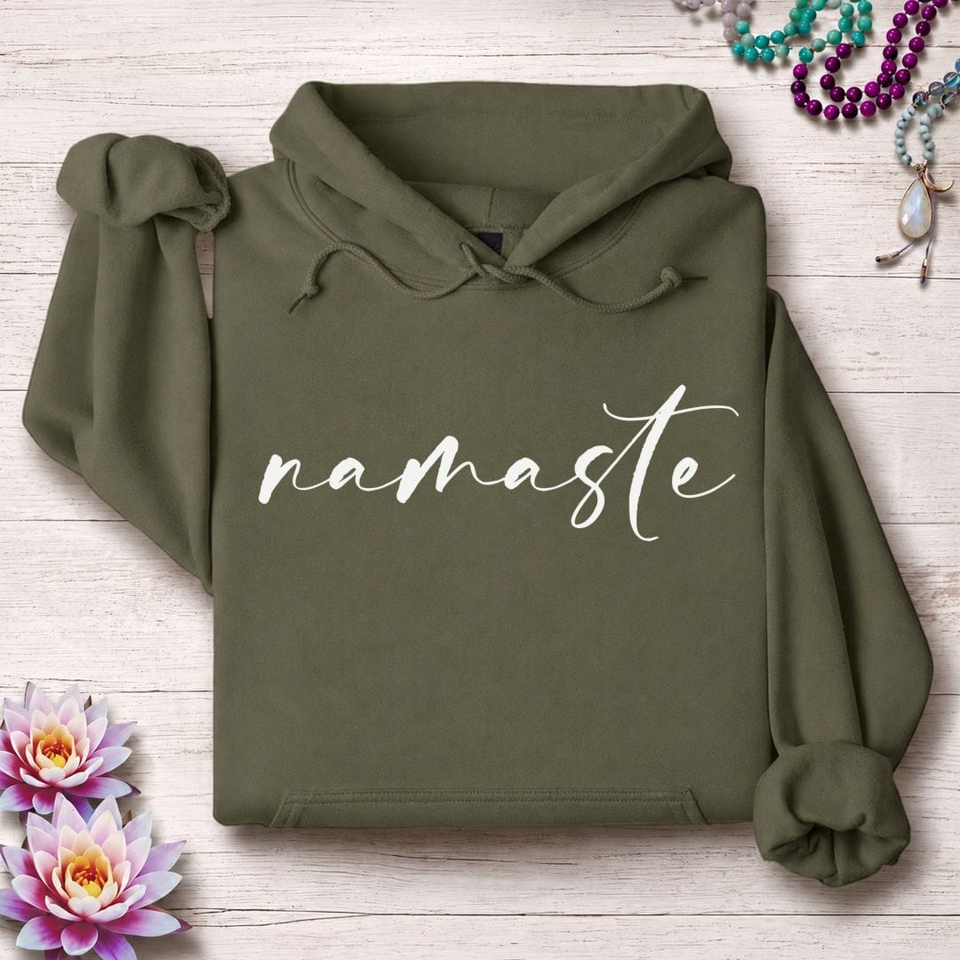 Printify Hoodie Namaste Hoodie Military Green / S