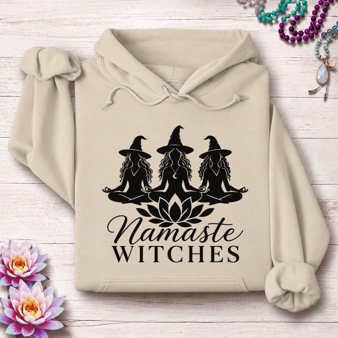 Printify Hoodie Namaste Ladies Hoodie Sand / S