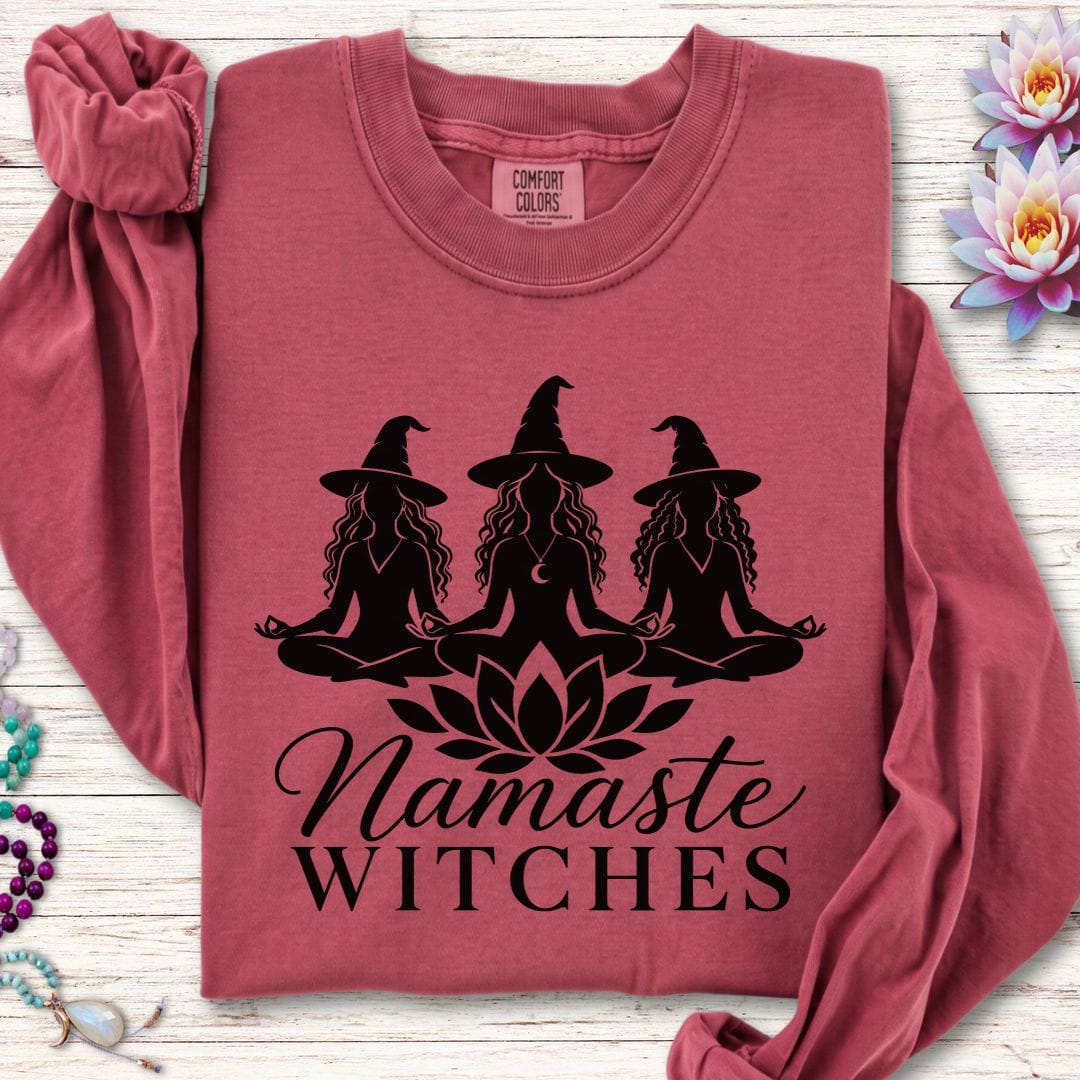 Namaste Ladies Long Sleeve Tee Crimson