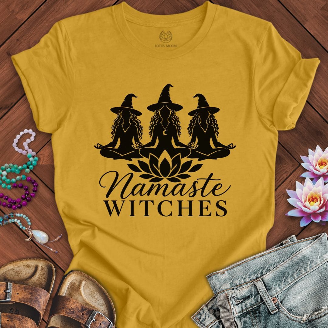 Printify T-Shirt Namaste Ladies Tee Heather Mustard / S