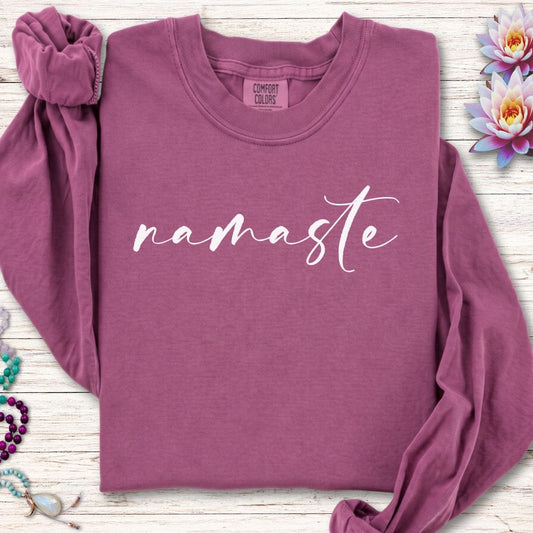 Namaste Long Sleeve Tee Berry