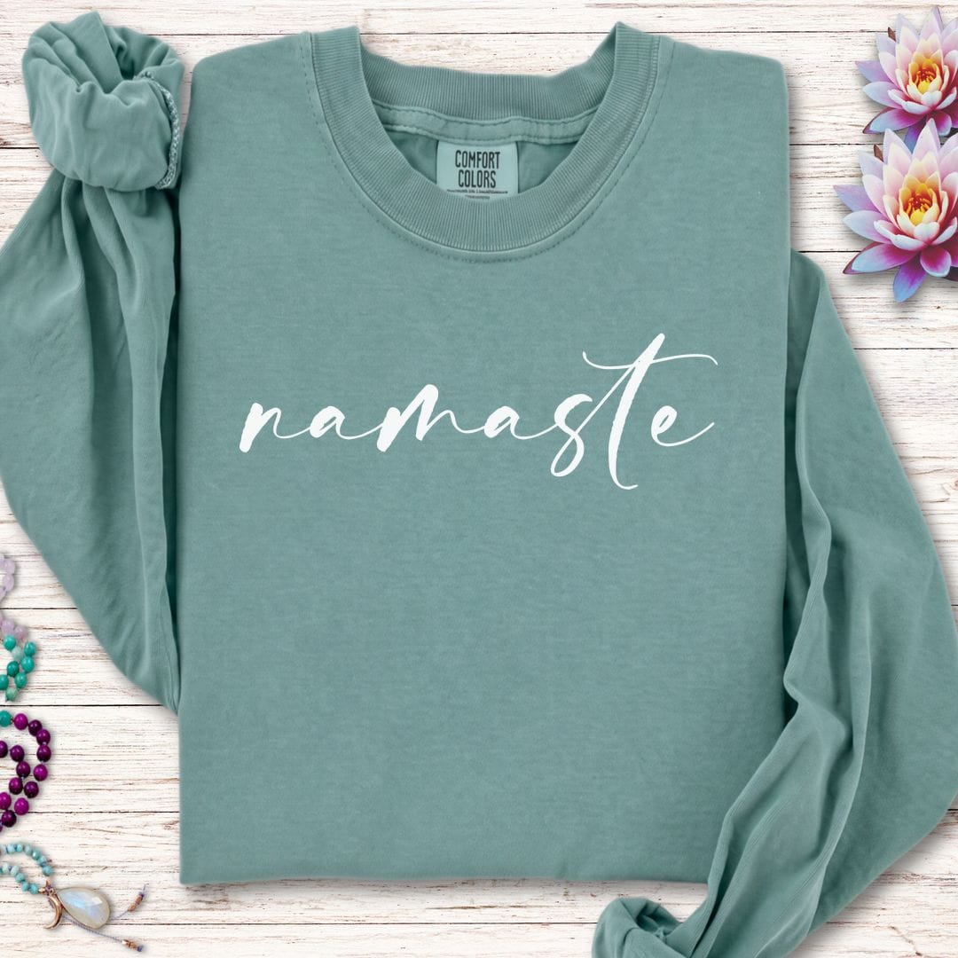 Printify Long-sleeve Namaste Long Sleeve Tee Light Green / S