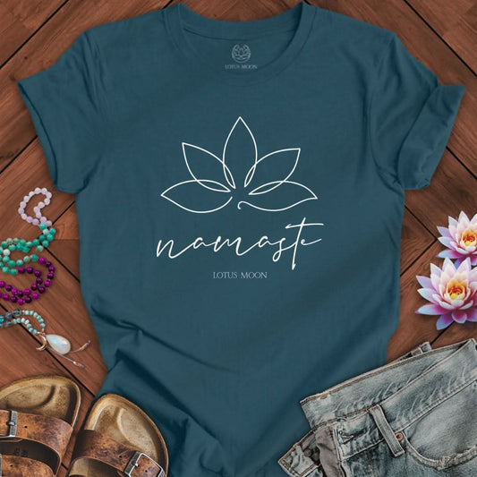 Namaste Lotus Tee Deep Teal