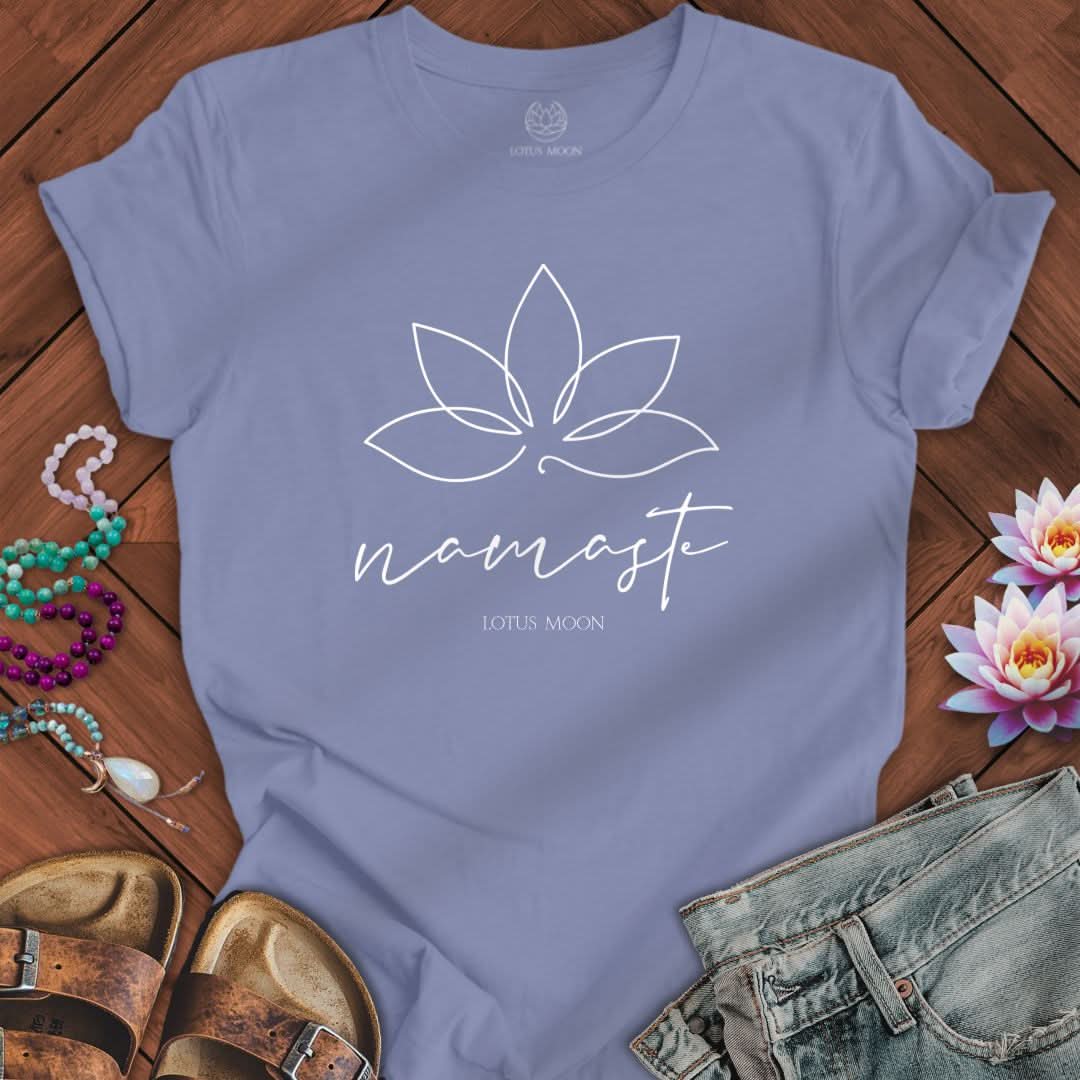 Namaste Lotus Tee Lavender Blue