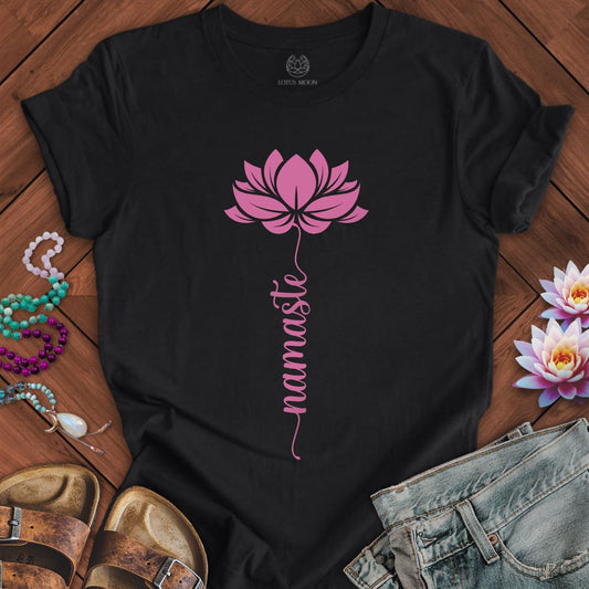 Namaste Stem Lotus Tee Solid Black Blend