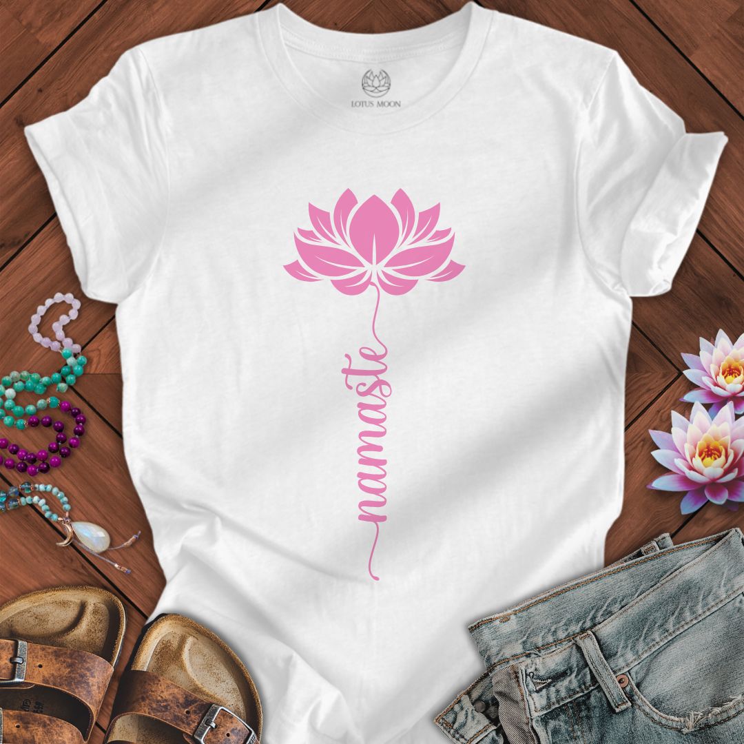 Namaste Stem Lotus Tee Solid White Blend