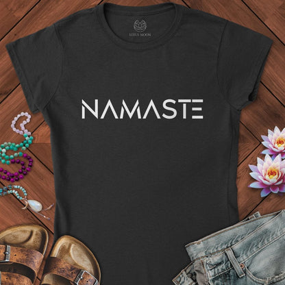 Namaste Text Fitted Tee Black