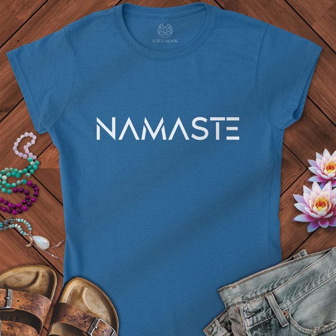 Namaste Text Fitted Tee Royal
