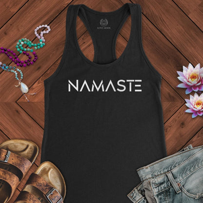 Namaste Text Tank Solid Black