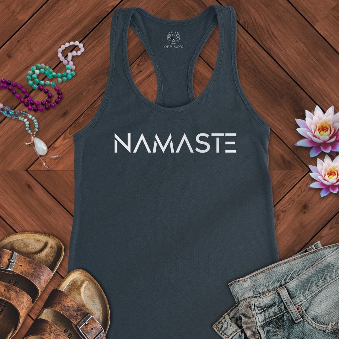 Namaste Text Tank Solid Indigo