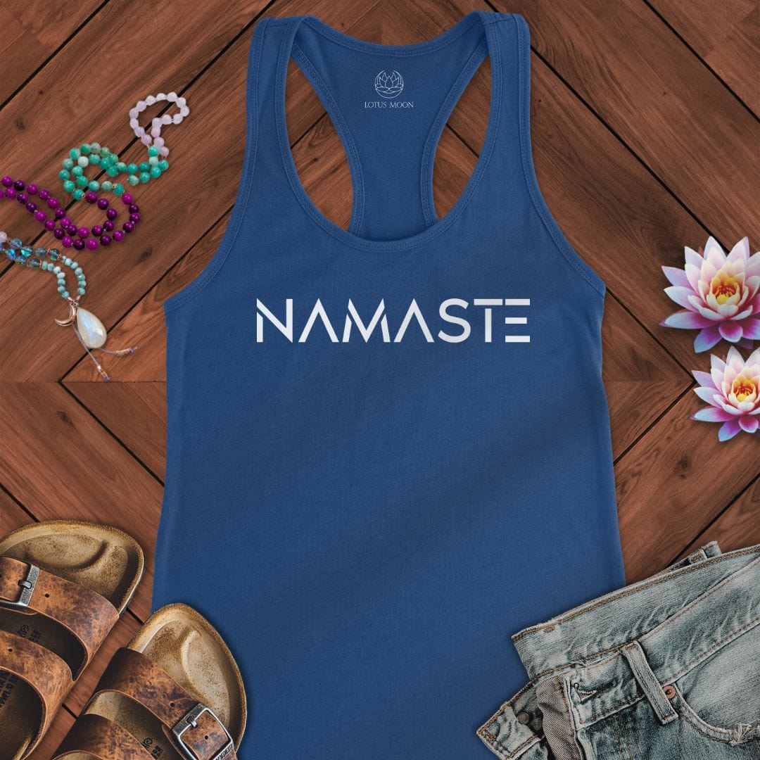 Namaste Text Tank Solid Royal