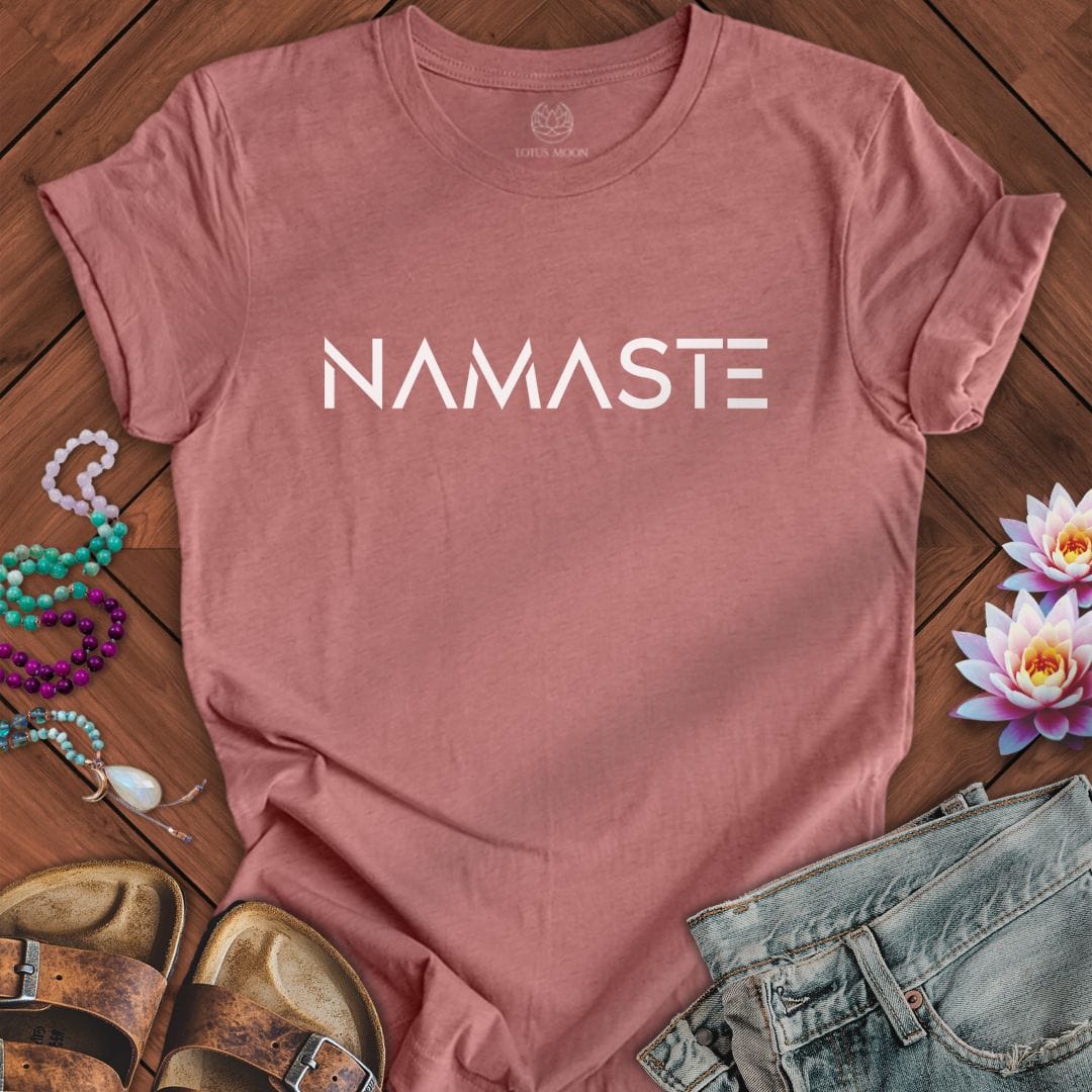 Namaste Text Tee Heather Mauve