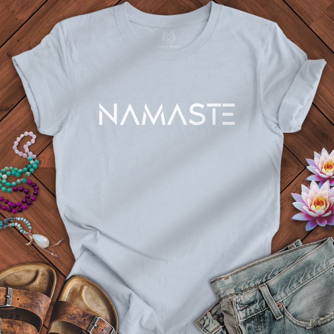 Namaste Text Tee Light Blue